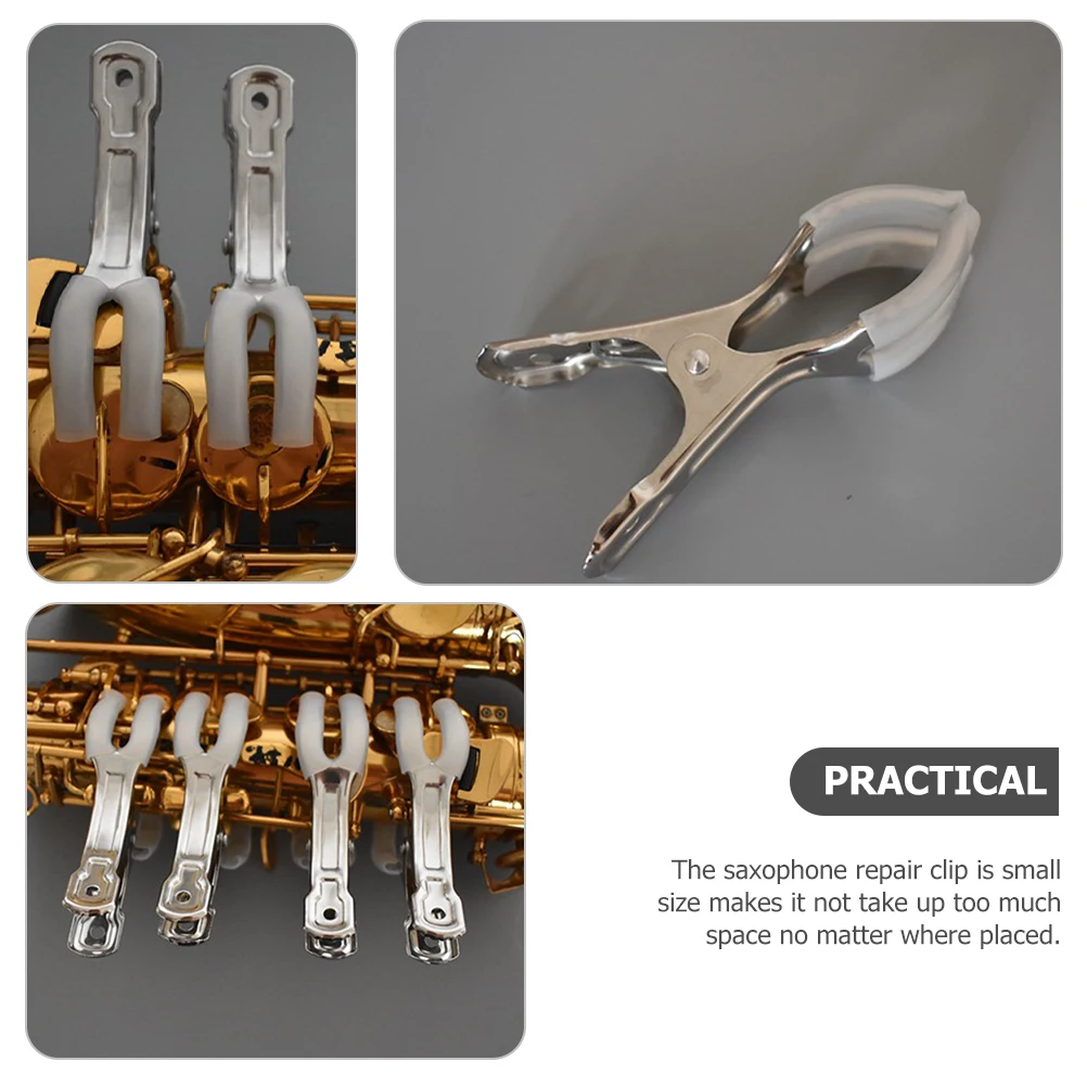 

5pcs Saxophone Clips Stainless Steel Non-Slip Woodwind Instrument Parts for Flute Clarinet Repair Tools Supplies Sax Repair