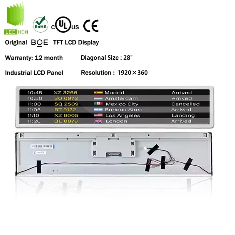 BOE 28 Inch 1920x360 Stretch LCD Screen DV280FBM-NB1 LVDS Interface Digital Signage Display Panel for Advertising Machine 28