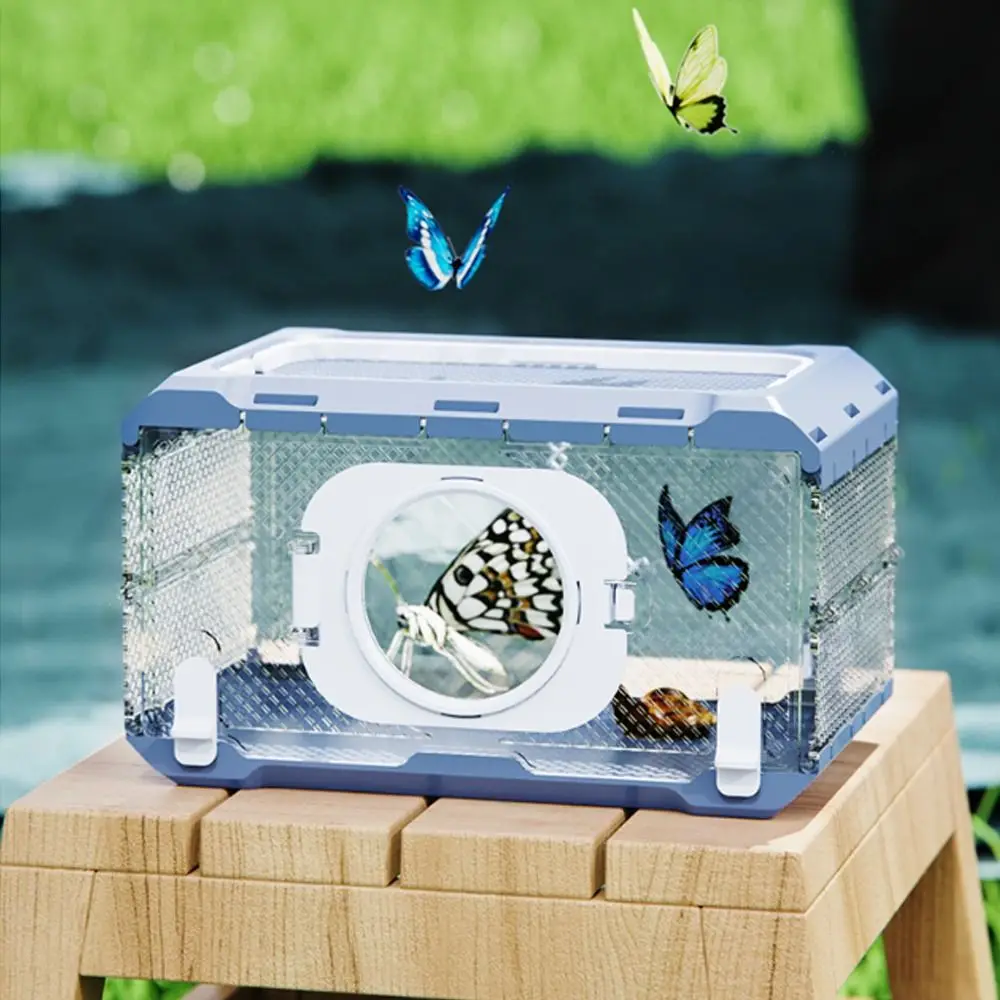

Folding Insect Observation Box Transparent Wear Resistant Critter Butterflies Cage Waterproof Portable Hamster Cage for Outdoor