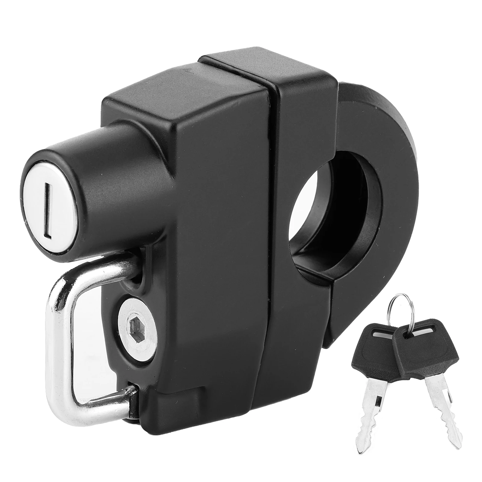 Motorcycle Helmet Lock Anti Theft Weather Resistant High Strength Colorfast Strong Helmet Lock Metal for 22mm/0.9in Handlebar