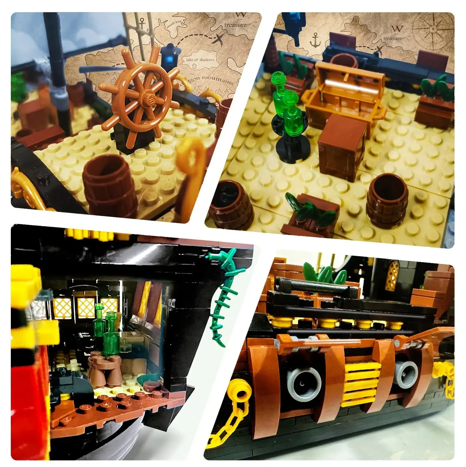 1328STK DIY Piratenschip Bouwstenen Bakstenen Montage Avontuur Model Speelgoed Educatief Speelgoed voor kinderen Set Verjaardagscadeautjes