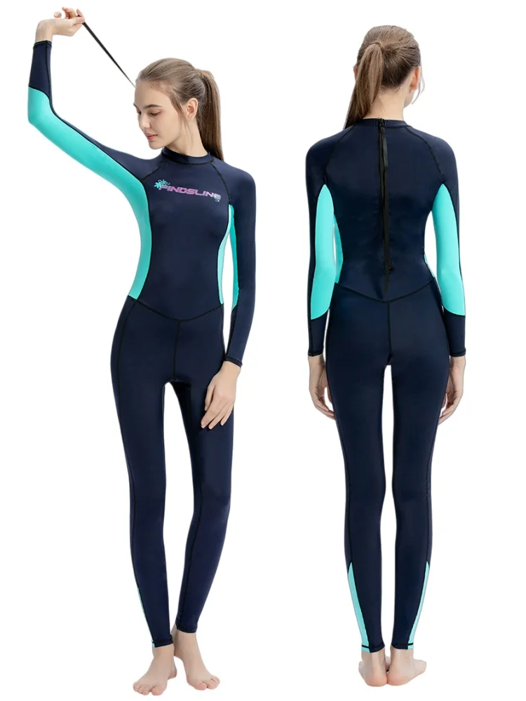 

Women's 3mm Neoprene Snorkeling Suit Warm Anti-Jellyfish Cold-Proof One-Piece Back Zipper Wetsuit For Swimming Drifting Surfing