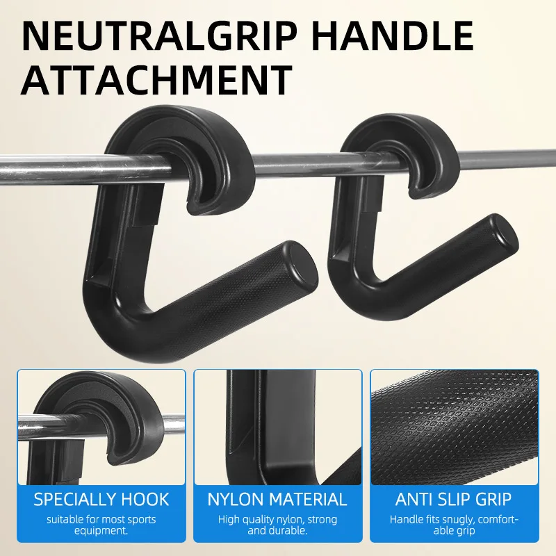 45°/90° Pull Up Hand Grip Fitness Ergonomic Hook Handles Versatile Home Pull-ups Deadlift Rowing Cable Machine Pull Down Handles