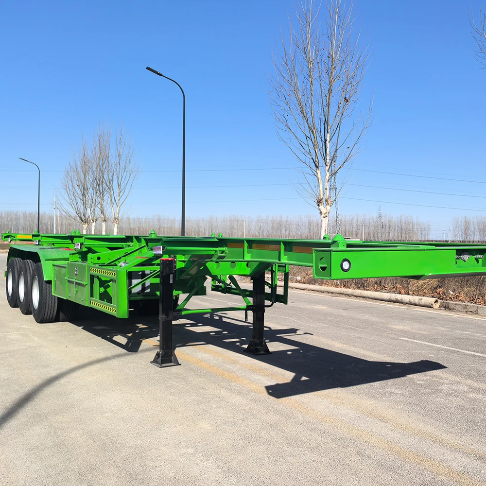3 Axle Skeleton Semi-Trailers Truck Container Chassis with Durable Skeleton Design