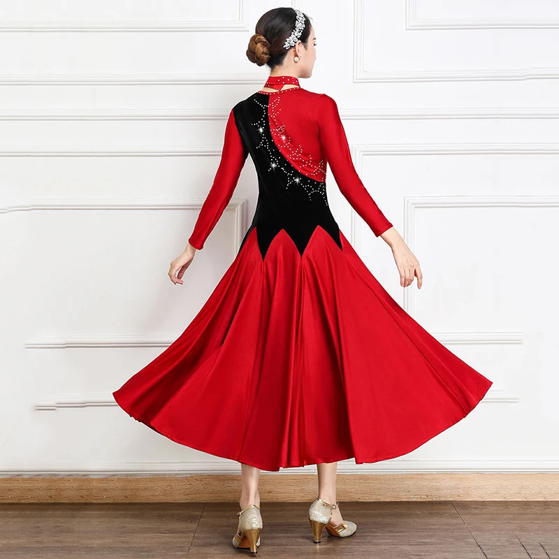 High Elasticity Modern Practice Costumes Women's Ballroom Competition Dresses Big Swing Square Dancing Clothes