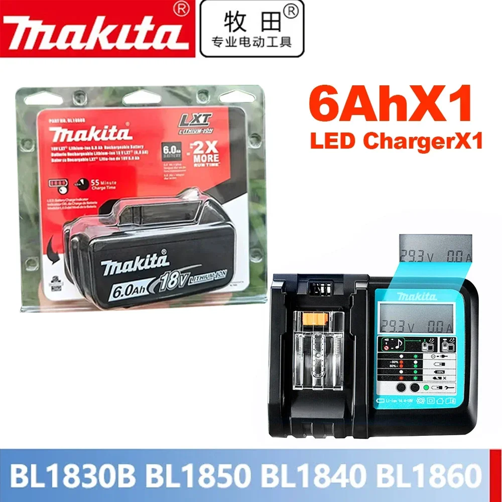 

LXT BL1860 Original 18V Makita 6Ah Rechargeable Power Tool Battery, Replaceable LED Lithium-ion, LXT BL1840 BL1840L1850 BL1830