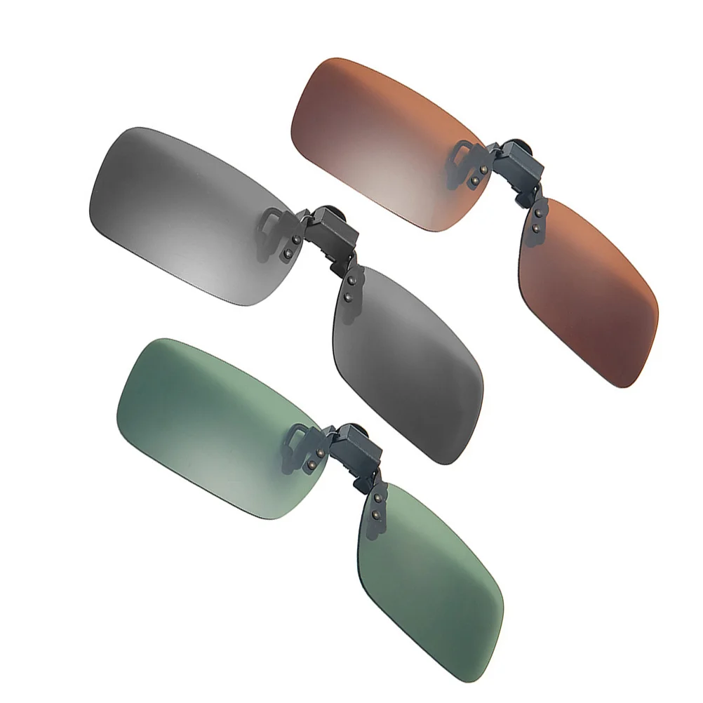 

3Pcs Polarized Sunglasses Clip for Prescription Glasses Chic Fashion Metal Alloy Strong Clamping Box Frame