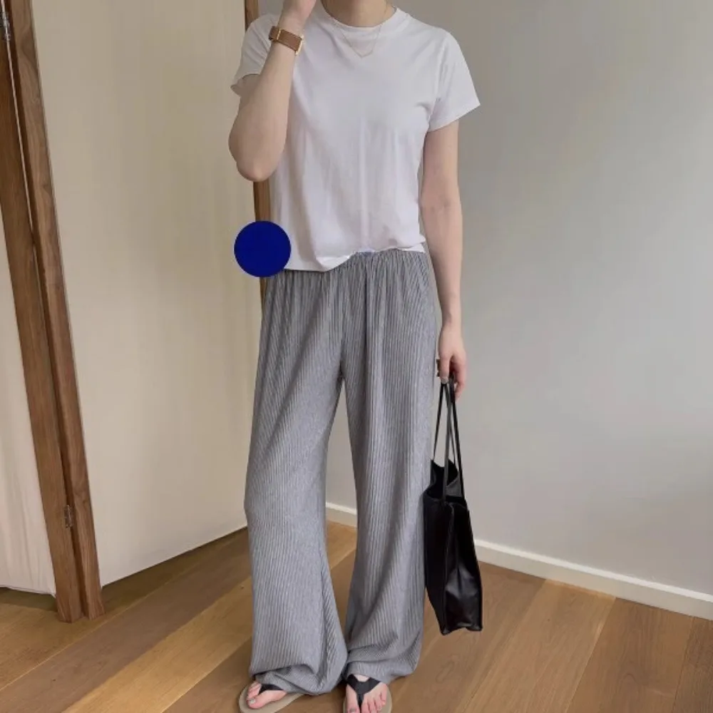 Silk and Cashmere Blend Thin Casual Pants