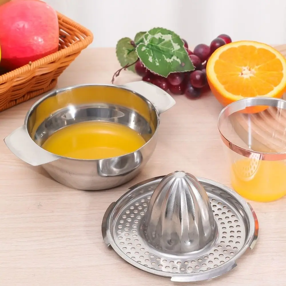 

Juicer 304 Stainless Stee Lemon Orange Manual Fruit With Bowl Removable Hand Pressed Juice Maker Filter Conical Head