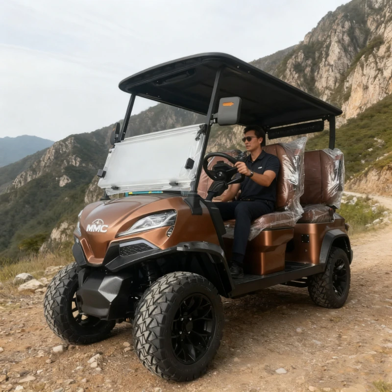 عربة جولف بمقعد 4WD 6/8 بقدرة مخصصة بشكل احترافي، عربة جولف كهربائية قوية ومضادة للانزلاق على الطرق الوعرة #2