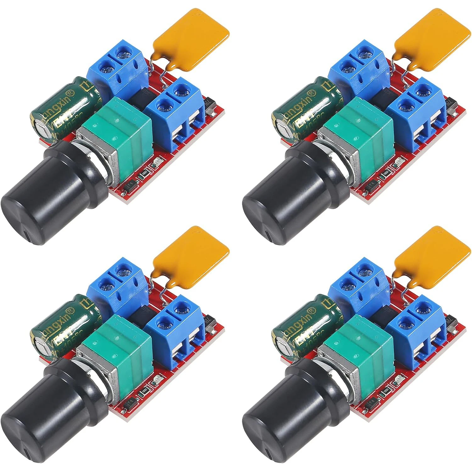 4Pcs 12V Mini 2A 90W PWM Motor Speed Controller DC-DC 5V-35V Adjustable Speed Regulator Control Governor Switch LED Dimmer DC 5V