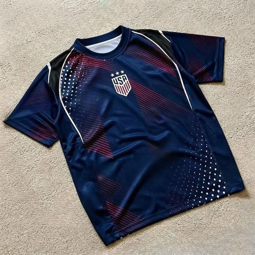 2026 USA Inspired Football T Shirt Retro Style Soccer Jersey America Navy Blue Men's T Shirt Team Jersey Family Fans Tees Summer