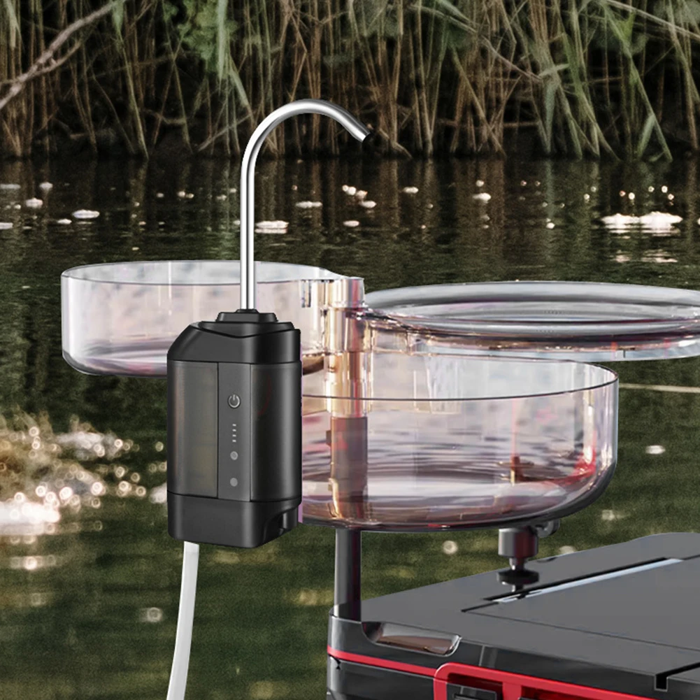Portable Fishing Oxygen Pump Intelligent Sensor Water Oxygen Air Pump Automatic Fishing Water Pump with LED Light Fishing Tools