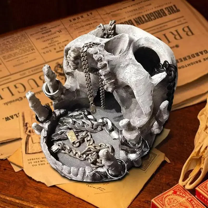 

Skull Shape Key Bowl Jewelry Box Desk Tidy Organiser | Gothic Home Decor & Goth Decor | Goth Gifts for Women