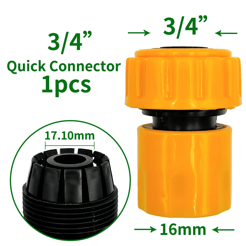 6pc 3/4 1/2 inch Garden Hose Pipe Repair Connector Fitting Tubing Quick Connection for Drip Irrigation Watering Greenhouse