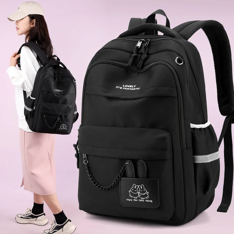 Mochila escolar de gran capacidad para adolescentes y niñas, bolso escolar de estudiante de secundaria primaria, bolsos de hombro de viaje ligeros para mujeres