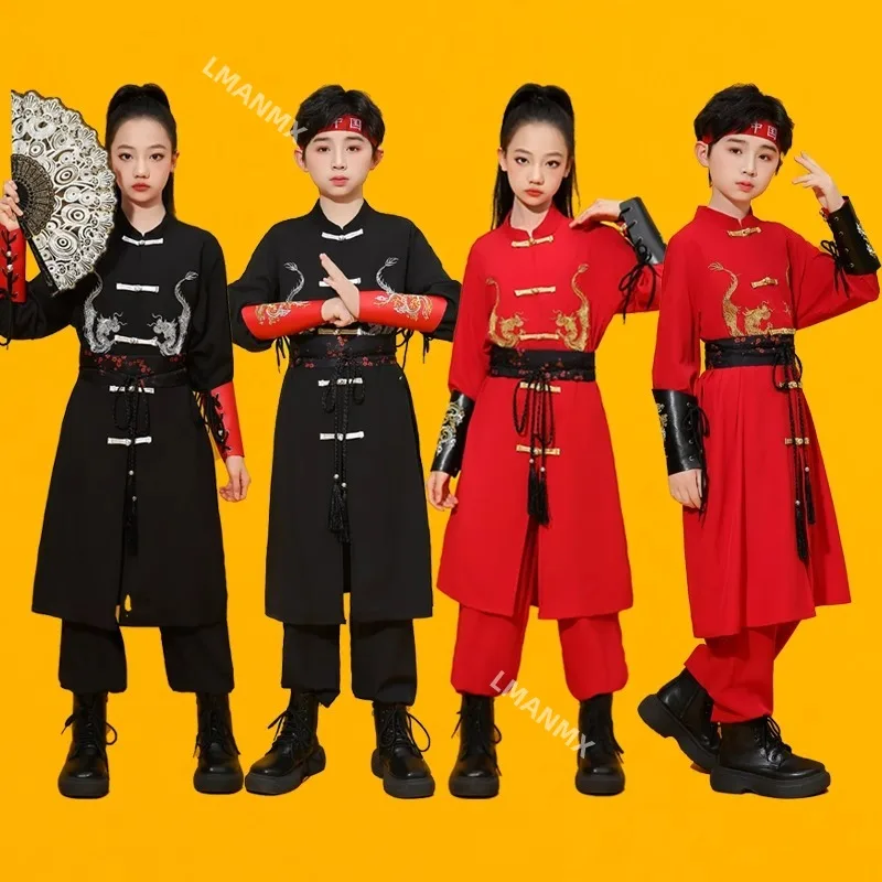 

Children's Chinese style performance clothes China-Chic Jazz hip-hop costume opening ceremony martial arts clothes drum suit
