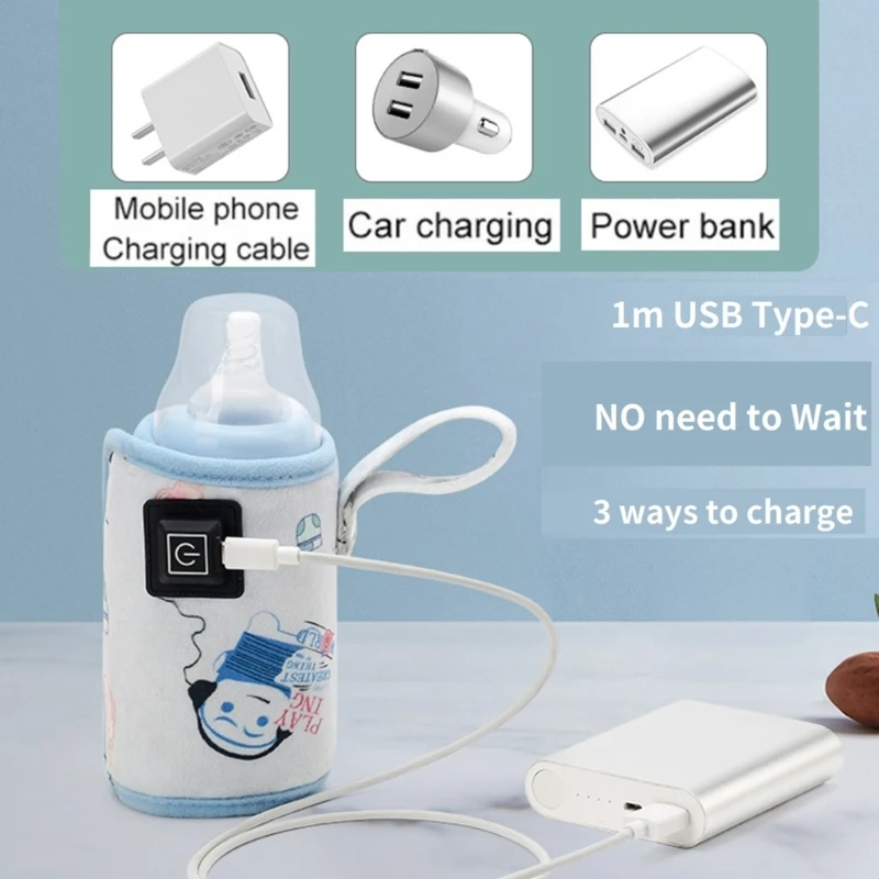 USB นมเครื่องอุ่นขวดนมขวดนมทารกแบบพกพาความร้อนผู้ถือขวดความร้อนแขน