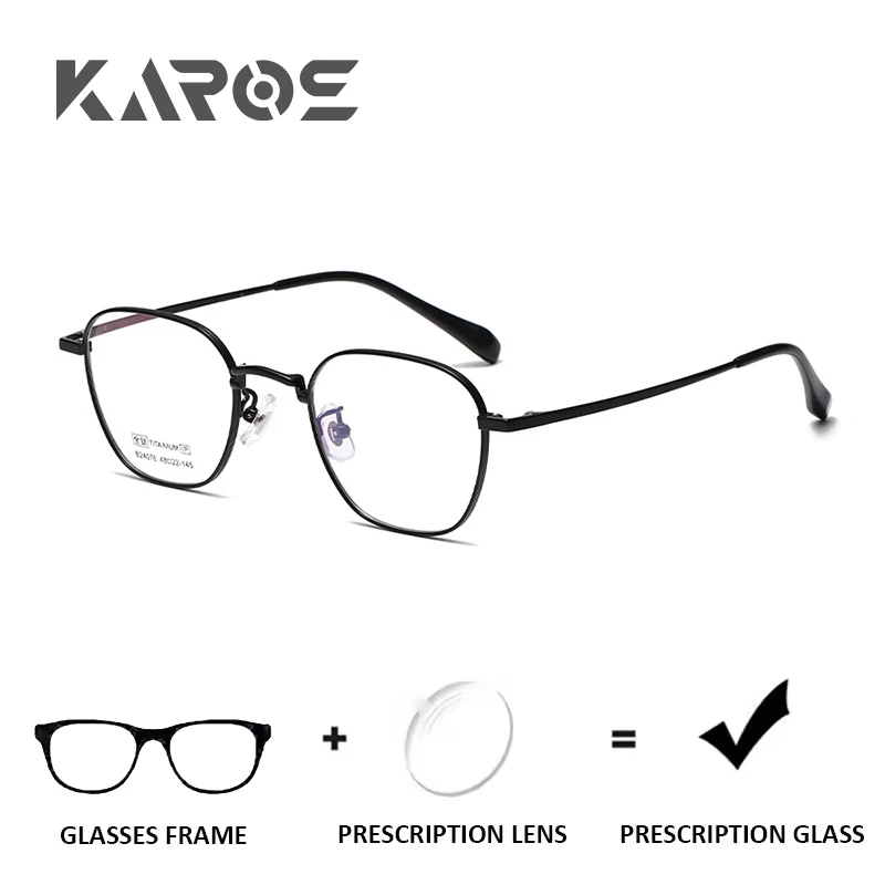 

KAROS All Titanium Women Myopia Prescription Glasses Round Optical Anti Blue Light Photochromic Eyewear