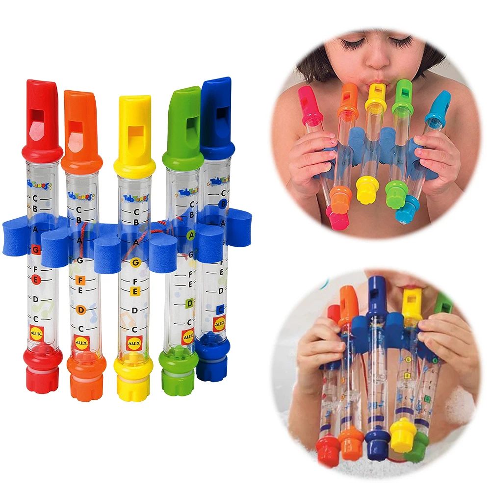 5 Stück wasserdichte Panflöten mit Musikbuch für Bad, Anfänger, Musikliebhaber, einfach zu spielende Bambusflöten, pädagogisches Geschenk – Detail 7