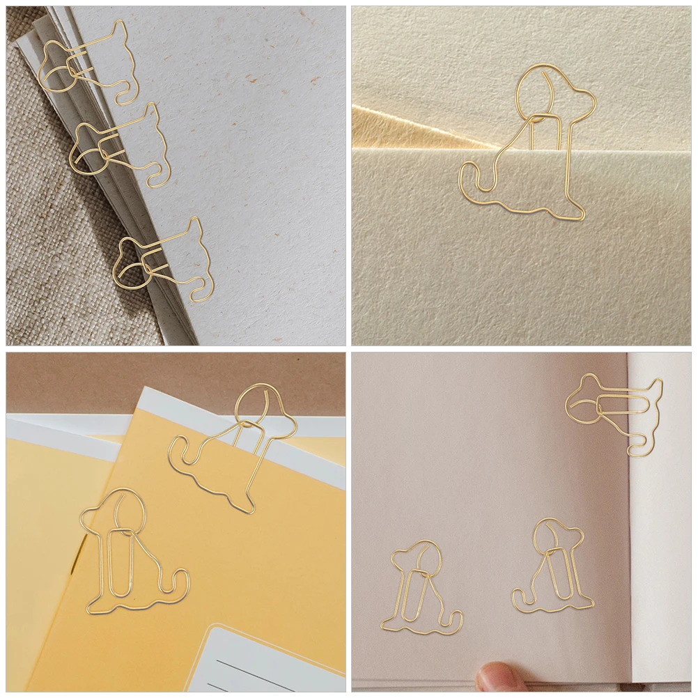 

100 Pcs Sitting Dog Paper Clip Animal Shaped Clips Cute Table for Decorative Baby