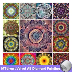 Pittura diamante 5D diamante pieno rosso arancione Mandala diamante rotondo ricamo mosaico decorazione regalo di capodanno fatto a mano fai da te