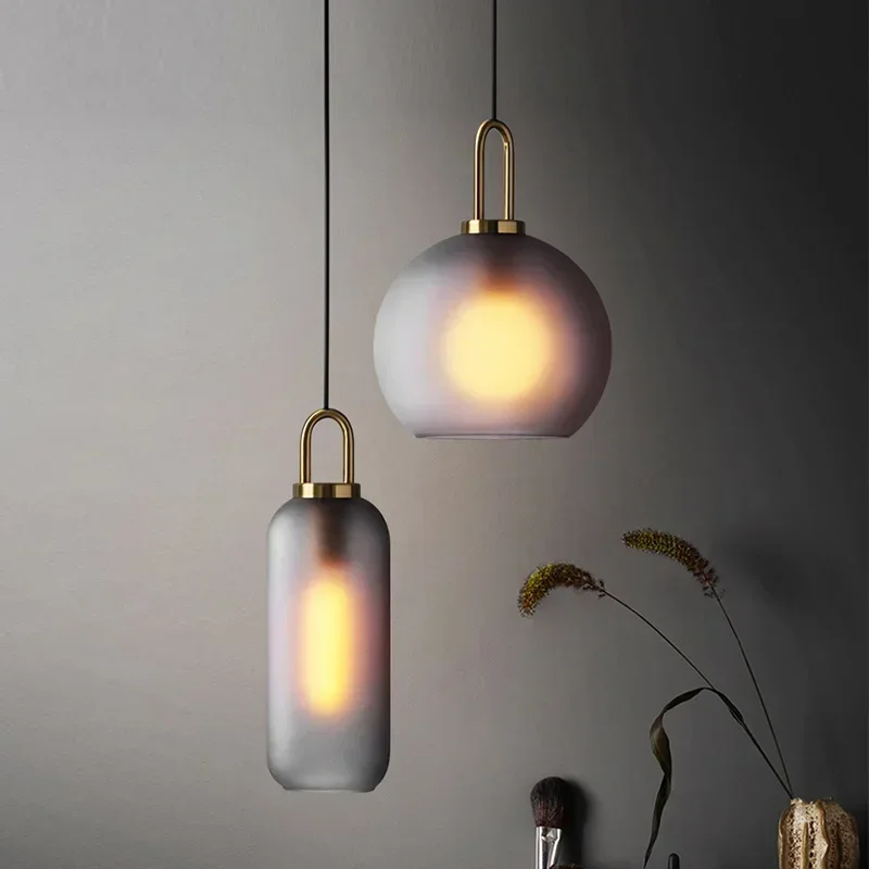 Lampe Suspendue en Forme de Boule de Verre au Design Nordique, Luminaire Décoratif d'Nik, Idéal pour une Cuisine, une Salle à Manger, une Chambre à Coucher ou une Table Basse