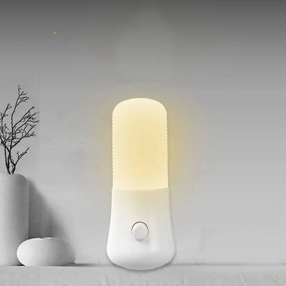 Portable Bedroom LED Night Light Induction 3W Plug-in Night Light Bright Wall Night Lamp