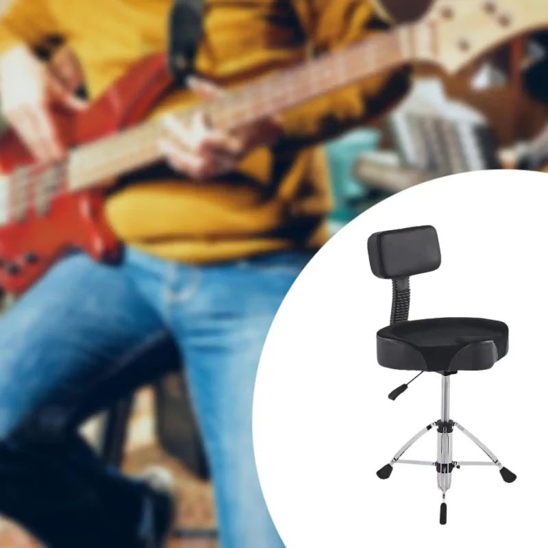 With Anti Slip Feet Drum Throne with Backrest Padded Height Adjustable Swivel