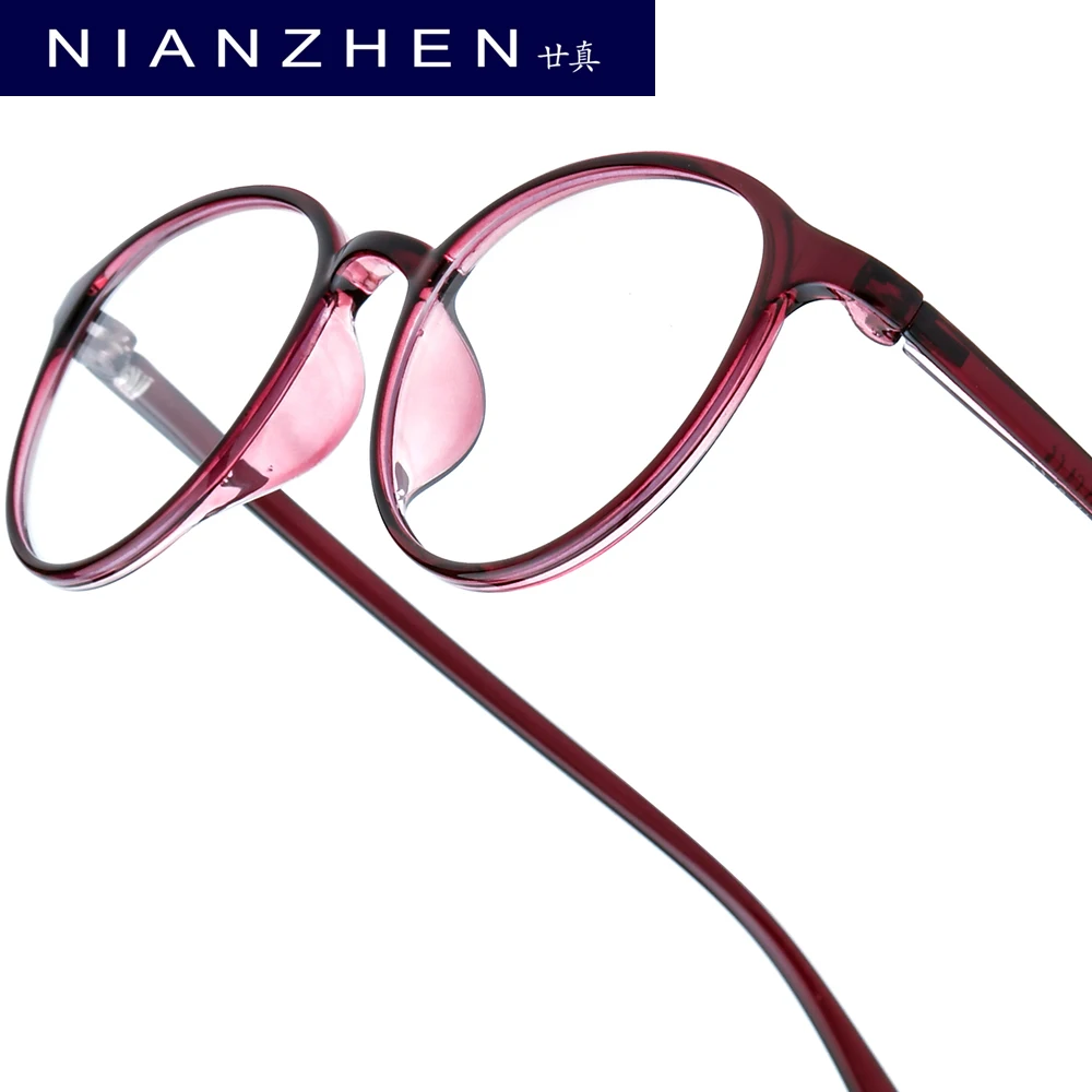 NIANZHEN TR90 النظارات النساء 2025 البيضاوي العلامة التجارية تصميم النظارات الإطار الرجال خفيفة الوزن الرجعية خمر نظارات نظارات 7122 #1