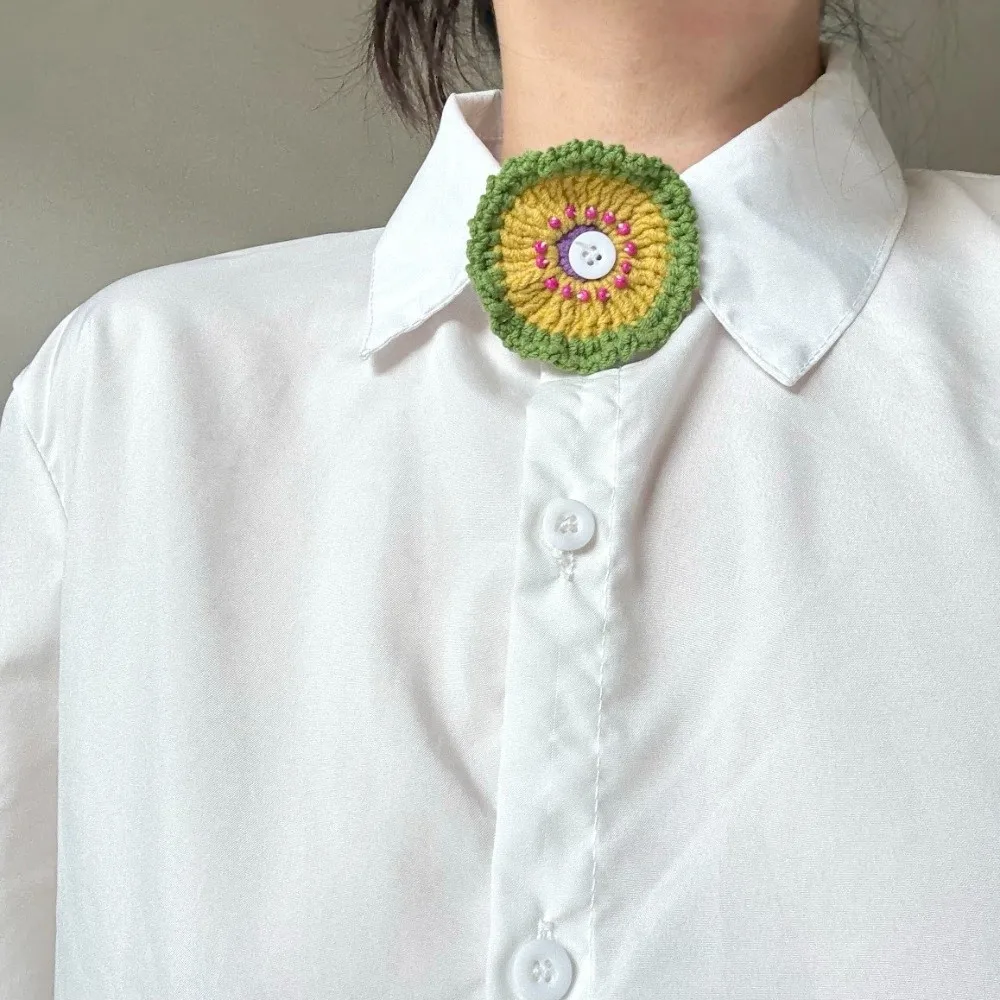 크리 에이 티브 불가사리 어린애 같은 단추 장식 꽃 해파리 니트 가짜 넥타이 부드러운 다채로운 DIY 셔츠 액세서리 남여