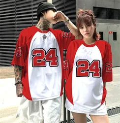 Number Letter Printed Jersey T-Shirt Fan Culture Shirt Men's T-Shirt Street Short Sleeved High Street Hip Hop Oversize T Shirt