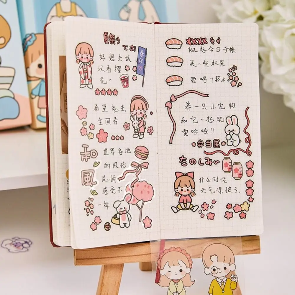10Pcs/Pack Clear Waterproof Cartoon PVC Stickers Cute Cartoon Patterns Kids Notebook Decor Scrapbook Phone Water Bottle Sticker
