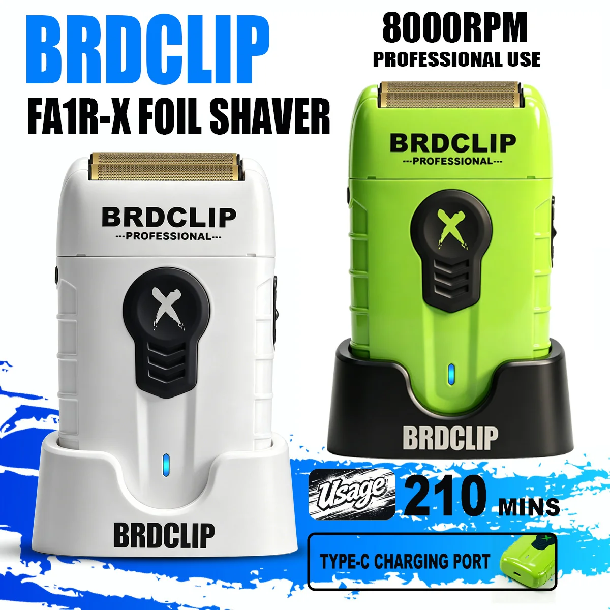 BRDCLIP FA1R-X NUEVO Cortapelos Profesional de Alta Velocidad, Afeitadora de Lámina, Recortadora de Barba Eléctrica para Hombre con Base