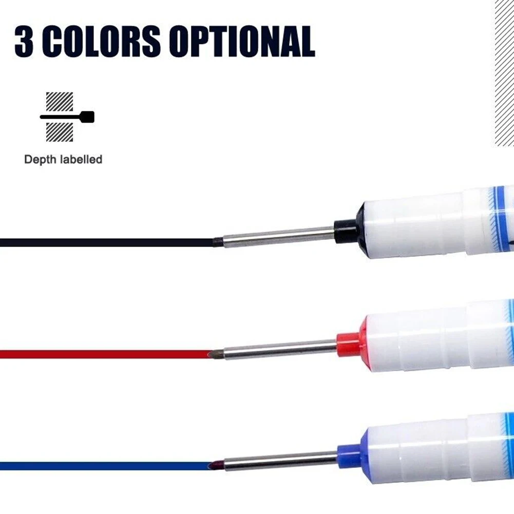 Multi-purpose Long Head Markers 20mm Deep Hole Long Nib Head Marker Metal Perforating Pen Woodworking Hand Tools