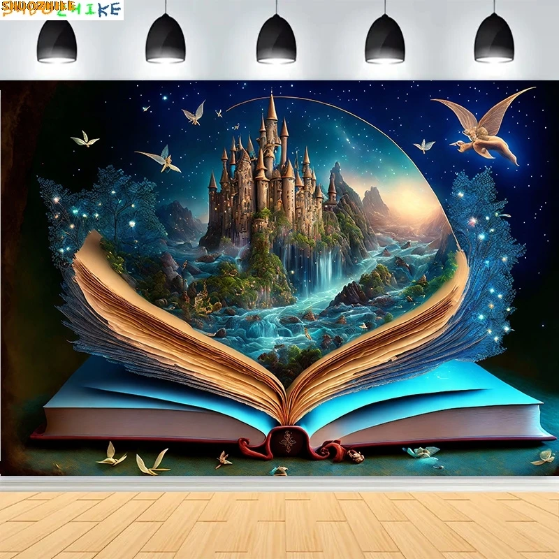 

Fairy Tale Mystic Medieval Castle Photography Backdrops Props Landscape Witch Magical Book Fantassy World Forest Background MA06