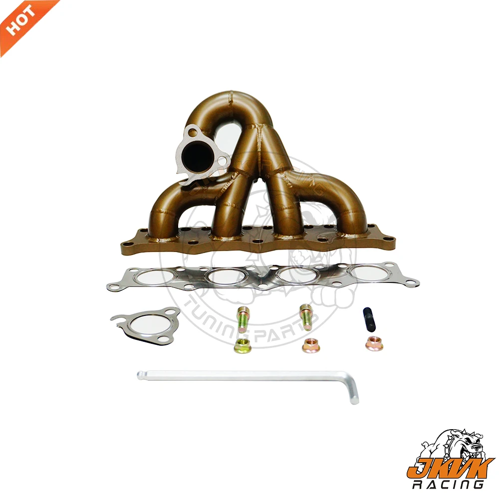 JKVK RACING Ceramic Coating High Quality SS304 3mm Steam Pipe Brushed Turbo Exhaust Manifold For A3 S3 8L 1.8T 20V 1996+