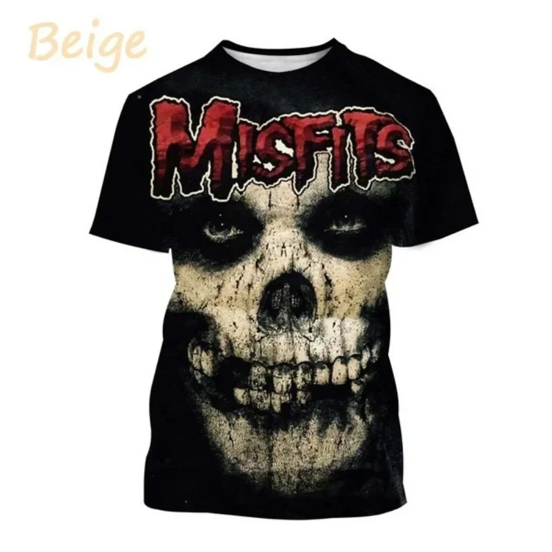 The Misfits Band 3D Print O-Neck Tshirt Men Fashion Tees Casual Summer Short Sleeve Oversized Y2K Harajuku Unisex Tops