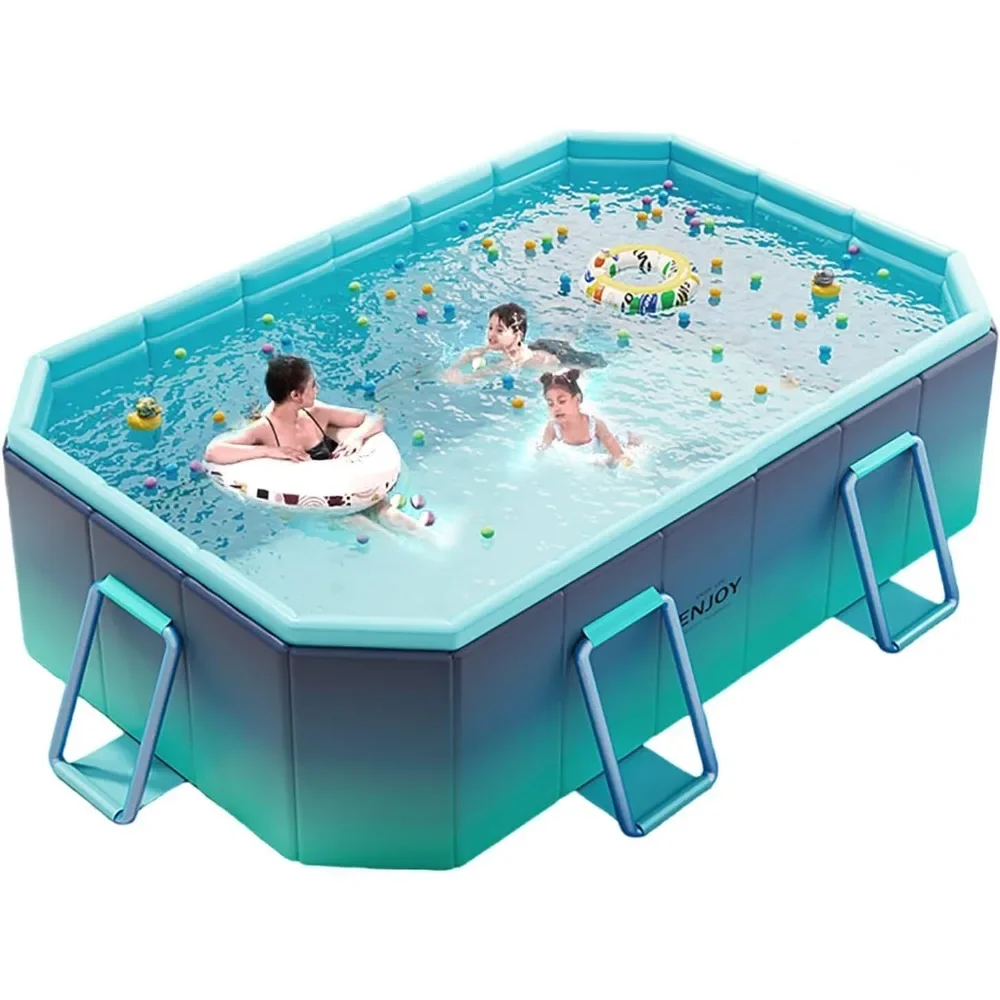 

Foldable Pool,Non-Inflatable Kids'and Adults' Outdoor Swimming Pool,Large Kiddie Pool Hard Plastic Shell Portable Pool,Kid Pool