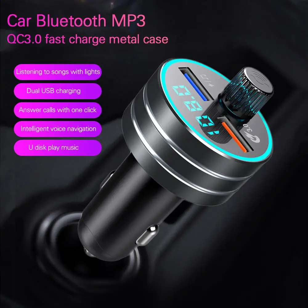 Car Bluetooth FM Transmitter Car Kit MP3 Modulator Player Wireless Handsfree Audio Receiver 2 USB Fast Charger Car FM Modulator