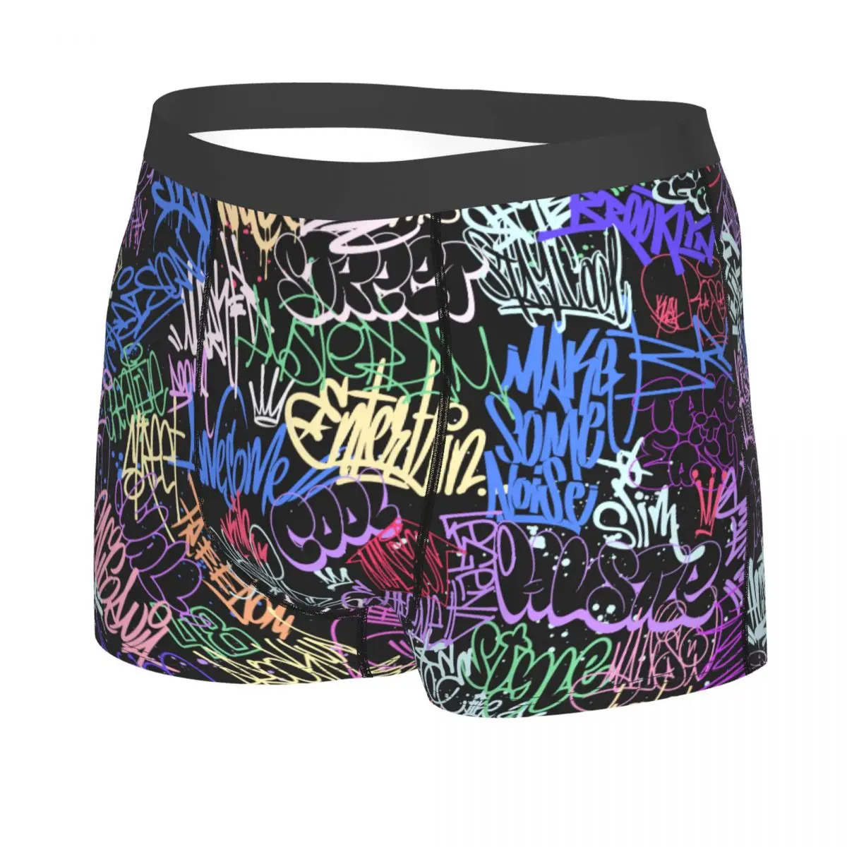 Custom Colorful Street Graffiti Wall Tags Art Boxer Shorts For Men Sexy 3D Printed Underwear Panties Briefs Soft Underpants view 2