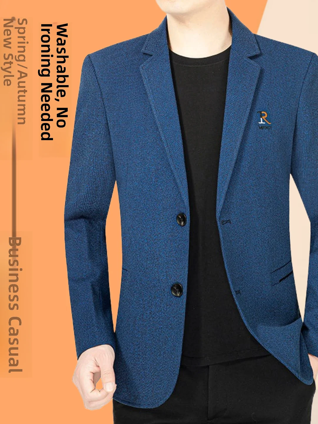 

Мужской пиджак для делового стиля: легкий, роскошный, новая весенняя коллекция, стандартный крой, немнущийся, с плюшевым покрытием, длинный рукав