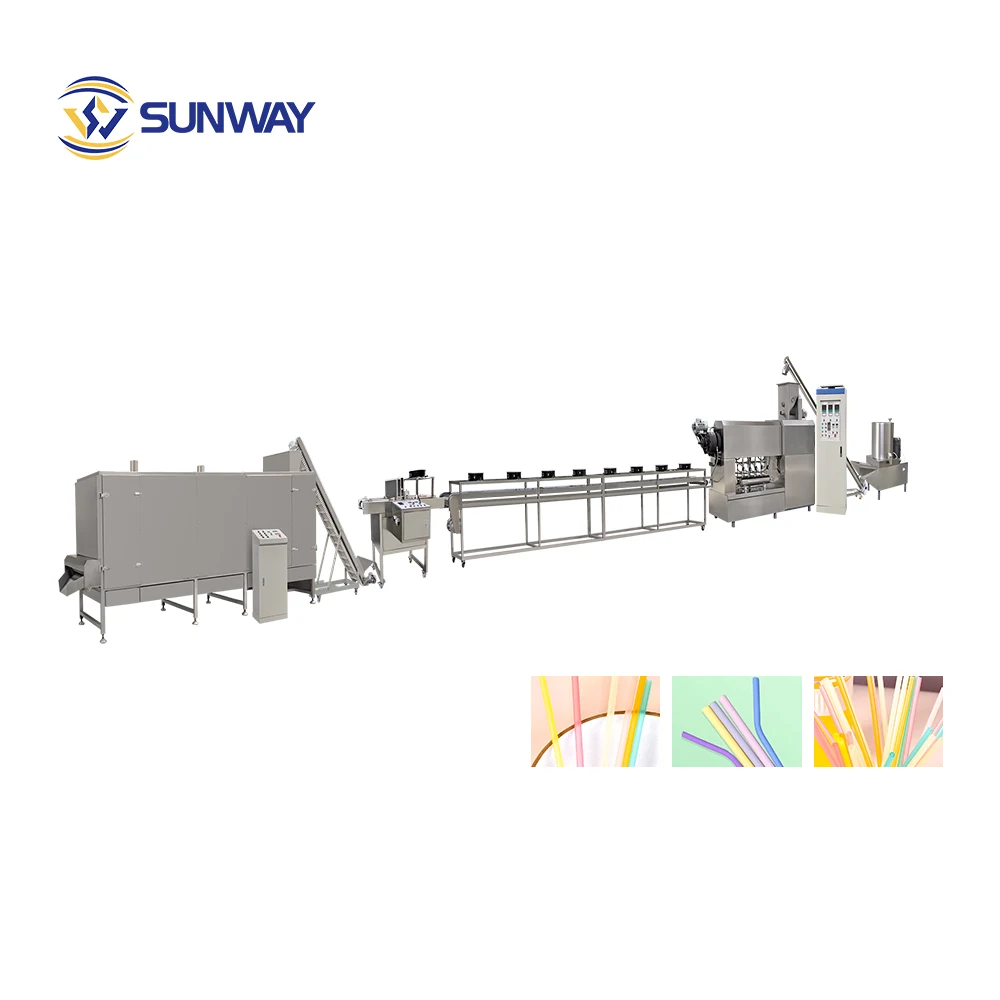 Stable Operation PLA Straw Extruder Machine Line Starch Based Edible Straw Machinery Processing Line  Drinking Straw