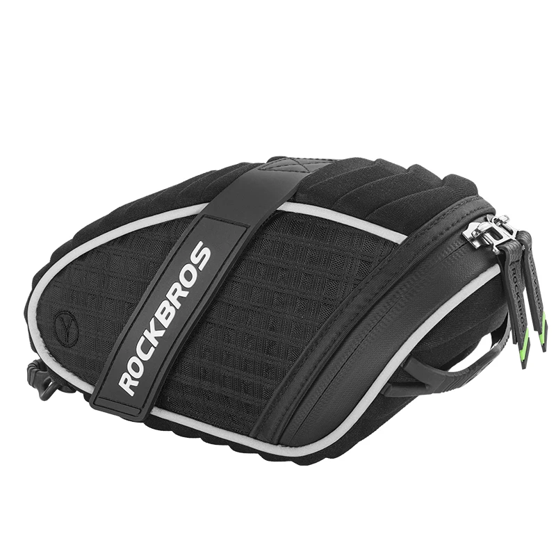 ROCKBROS Fahrrad-Satteltasche, hintere Sattelstütze, 3D-Schale, regenfest, reflektierend, Fahrradtasche, stoßfest, Fahrradtasche, MTB-Fahrradzubehör