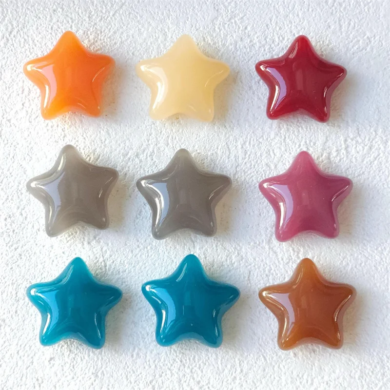 

Оптовая продажа, 50 шт./лот, цветной принт, картонные звезды, смоляные бусины-кабошоны, ювелирные изделия «сделай сам», аксессуары для волос, одежда