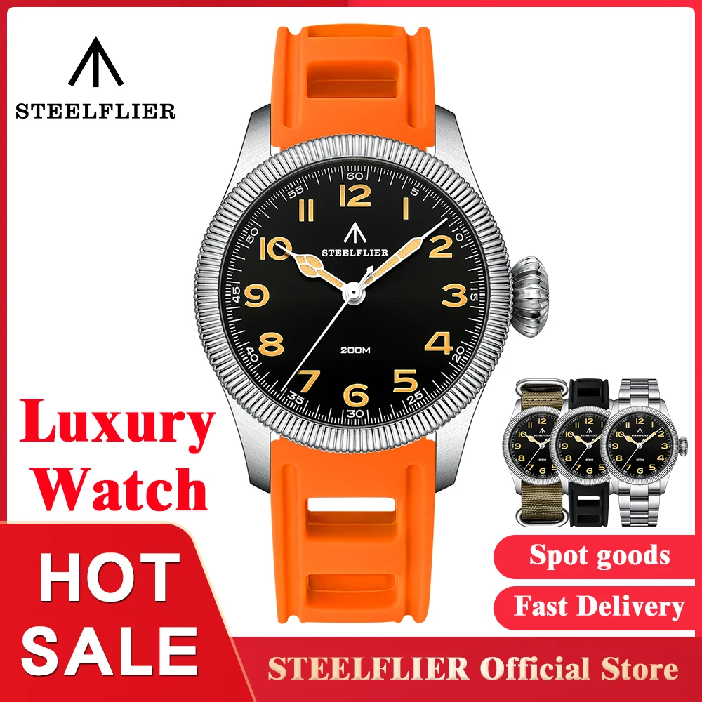STEELFLIER Official SF741 Classic Quartz Wristwatches Souvenirs Sapphire Mirror VH31 Mute 200M Waterproof Luxury Luminous Watch