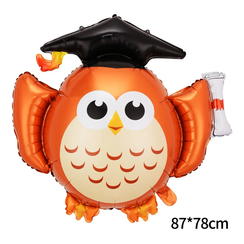 New graduation doctoral student owl graduation certificate graduation bear shaped aluminum film balloon graduation party decorat