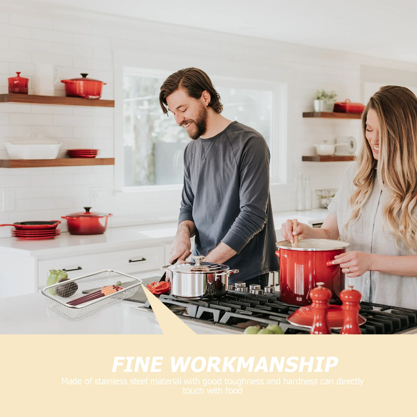 

Stainless Steel Drain Basket For Kitchen Tableware Fruit Vegetable Washing Draining Strainer Storage Basket Kitchen Tools