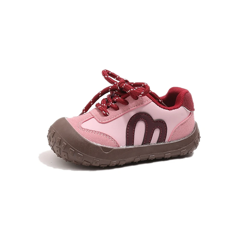 Kids Anti‑kick Toe‑Cap Hiking Sneakers Lace‑up Non‑slip Wear‑resistant Shoes For Toddler Outdoor Park Walking Daily Use