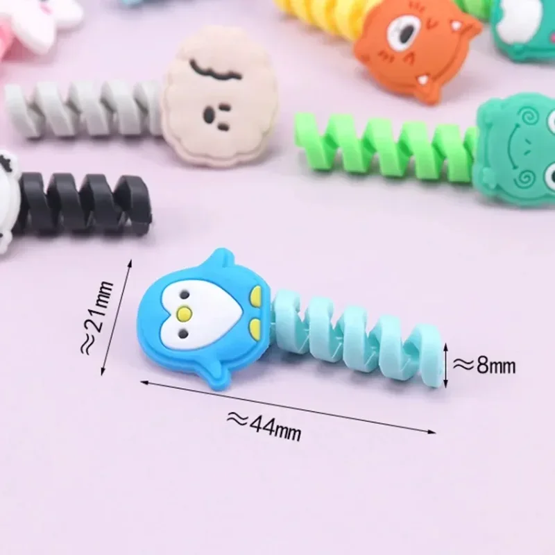 New Cable Protector Cute Cartoon Data Line Protective Cover Charging Cable Earphone Cable USB Winder Wire Cord Organizer Cover